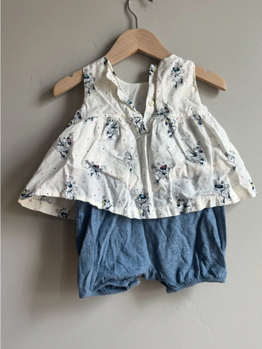 Baby Gap Disney Minnie Mouse Outfit Set 6-12M Top Bloomer Cute Girl Summer